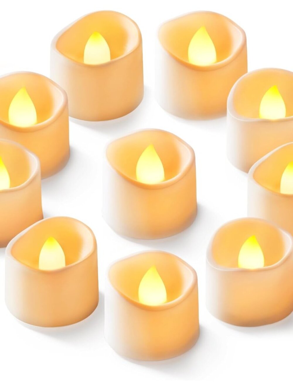 12-Pack Flameless Tea Lights Candles Battery Operated, 200+ Hours